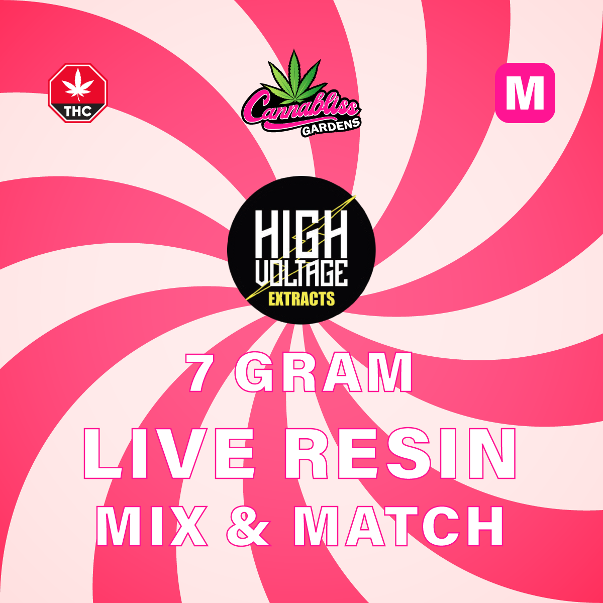 7 Gram Live Resin Mix &amp; Match by High Voltage Extracts