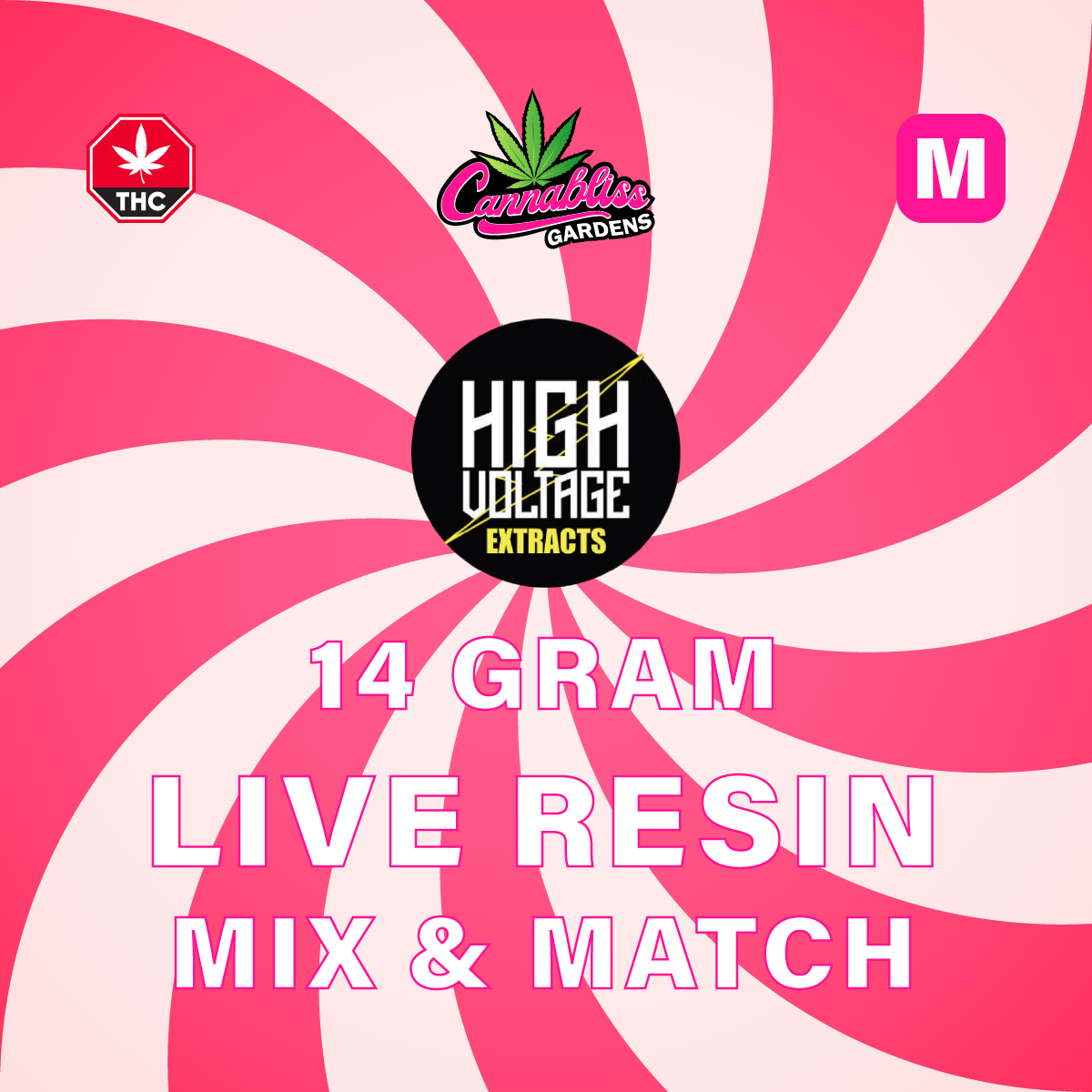 14 Gram Live Resin Mix &amp; Match by High Voltage Extracts